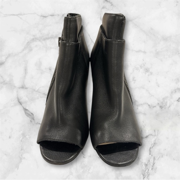 VIA SPIGA Soft Black Leather Open Toe Heeled Double Zip Up Boot Women’s Szie 7.5 - Picture 4 of 10